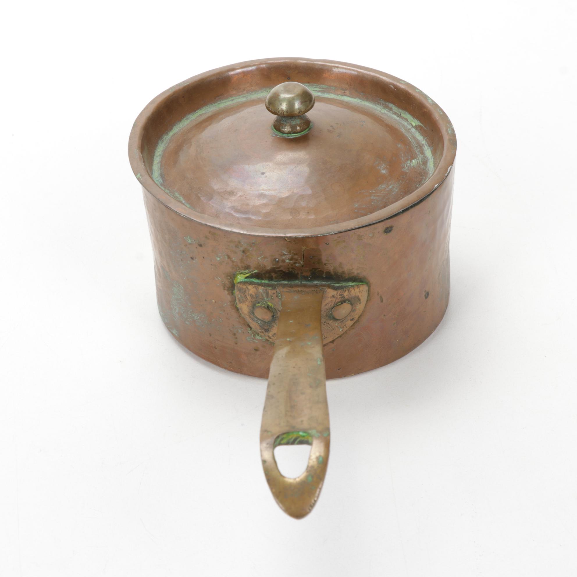 Afghan Metal Works of Peshawar Pakistan Hammered Tin Lined Copper Pot