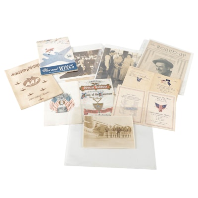 Military Ephemera Featuring Aviation, U.S. Army, and More, Vintage