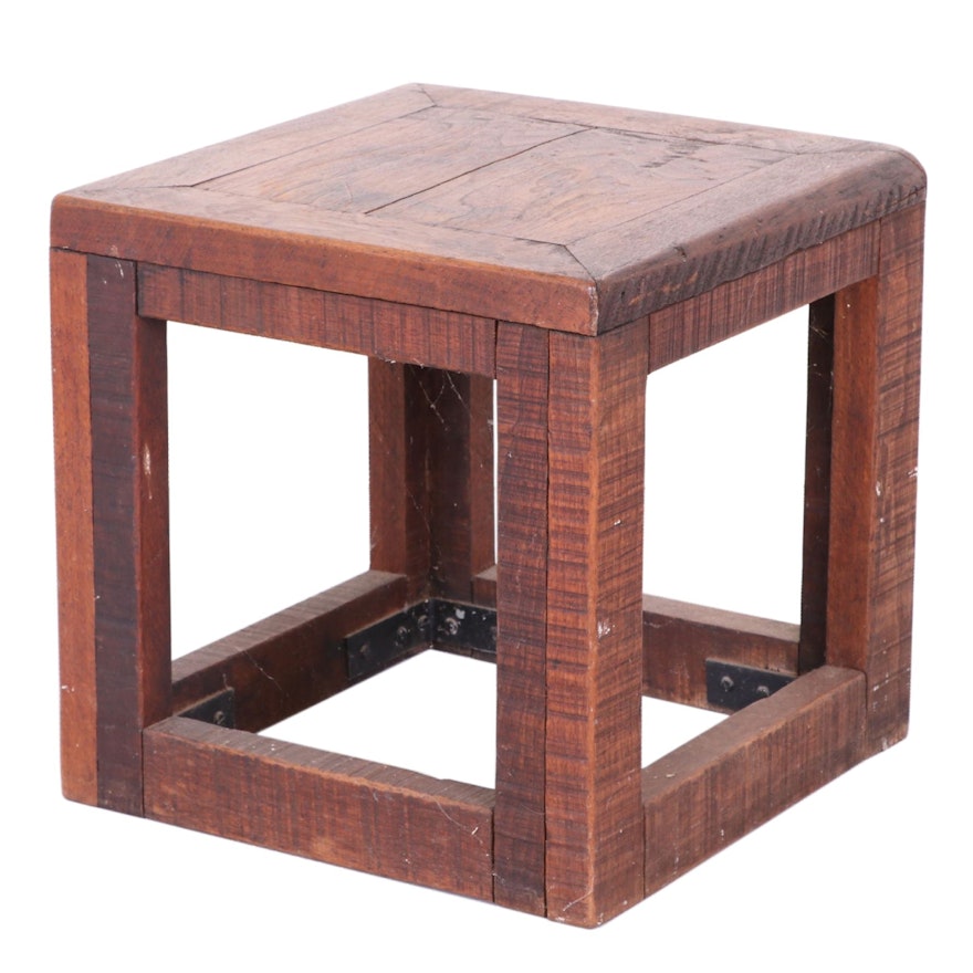 Primitive Wood Side Table, Early to Mid 20th Century