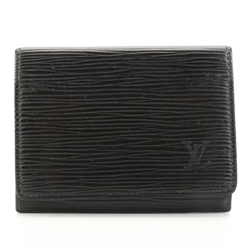 Louis Vuitton Envelope Carte De Visite Wallet in Black Epi Leather