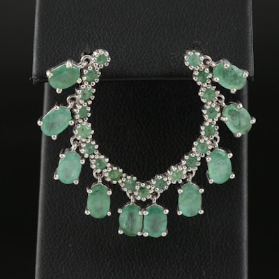 Sterling Emerald Fringe Earrings