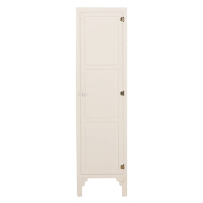 White-Painted Cabinet with Decorative Perforated Sides