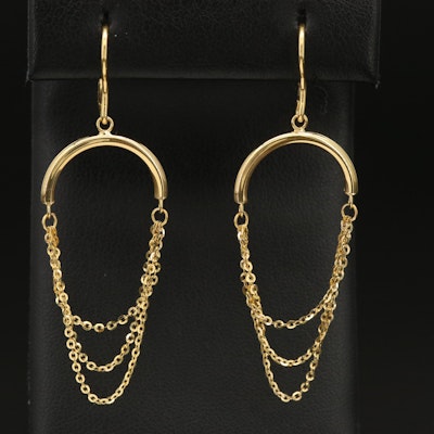Italian 14K Layered Chain Earrings