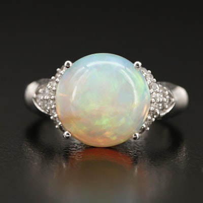 14K Opal and Diamond Ring