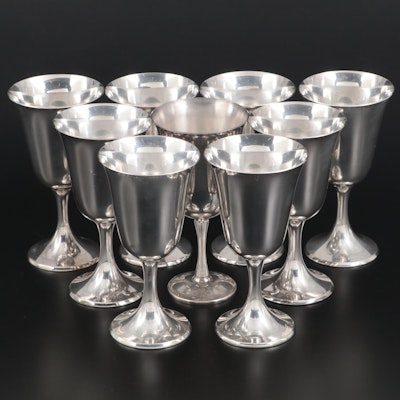 Gorham "Puritan" Sterling Silver Water Goblets and Other Silver Plate Goblet