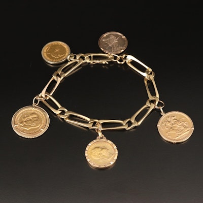 18K Coin Charm Bracelet