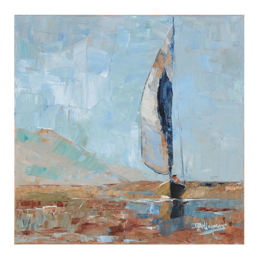 James Baldoumas Oil Painting "Sailboat," 2021