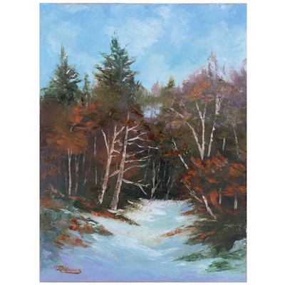 James Baldoumas Oil Painting "Snowy Path," 2021