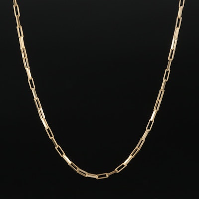 14K Elongated Oval Chain Necklace