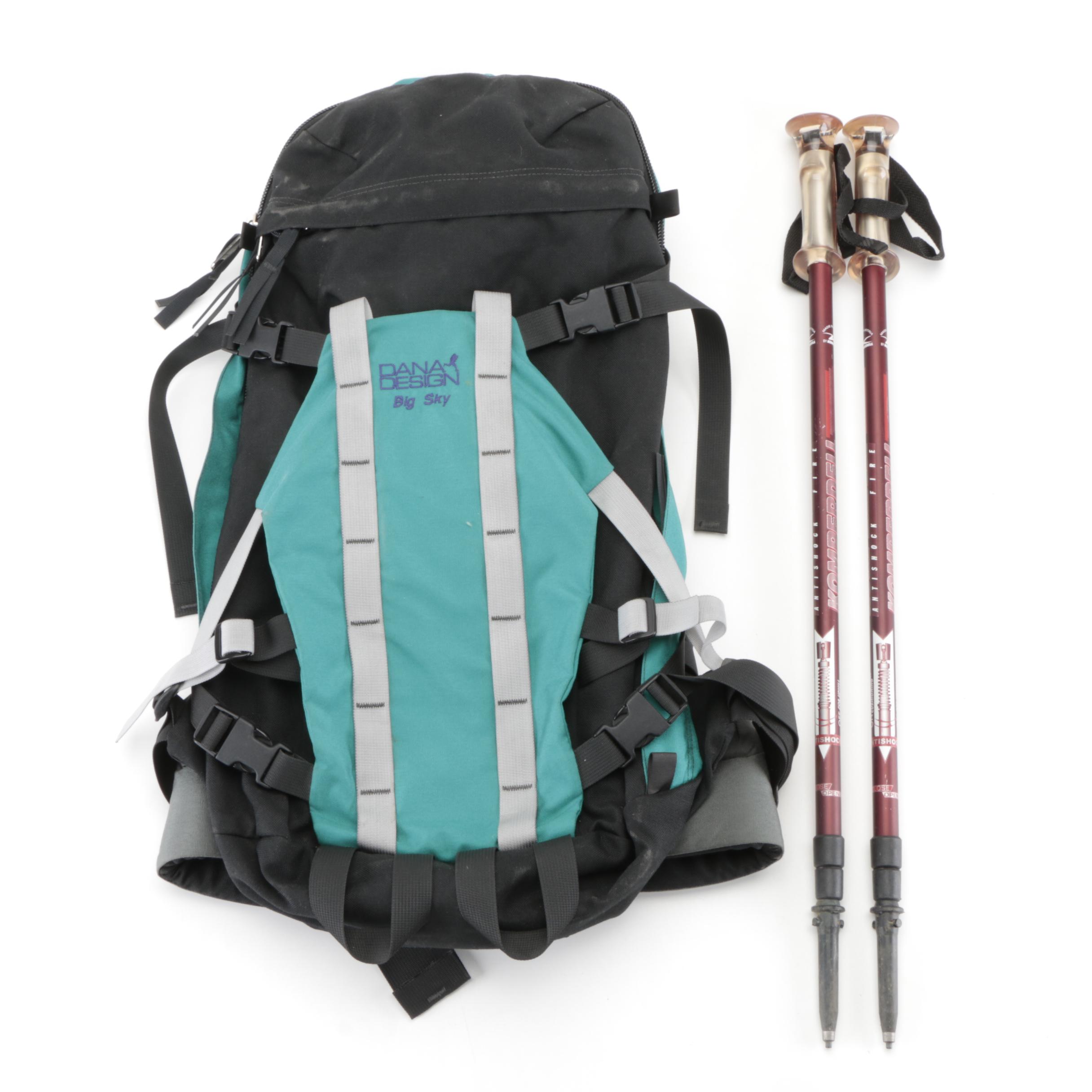 Dana Design Big Sky Backpack, Komperdell Aluminum Trekking Poles EBTH