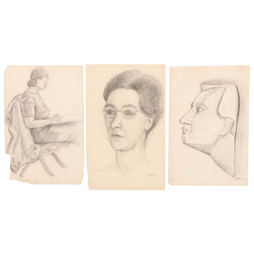 Beatrice Phillips Figure and Portrait Charcoal Drawings