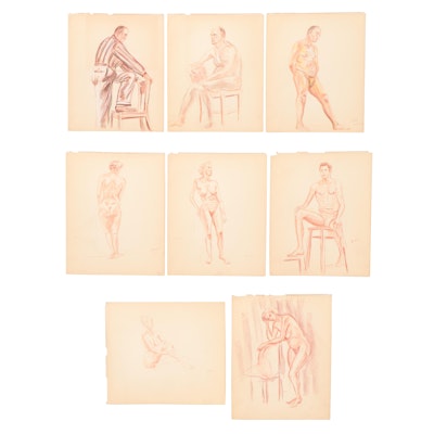 Charcoal and Conté Figure Sketches