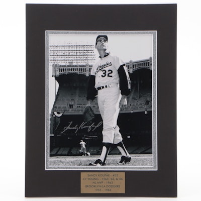Sandy Koufax Signed Los Angeles Dodgers Baseball Photo Print, COA