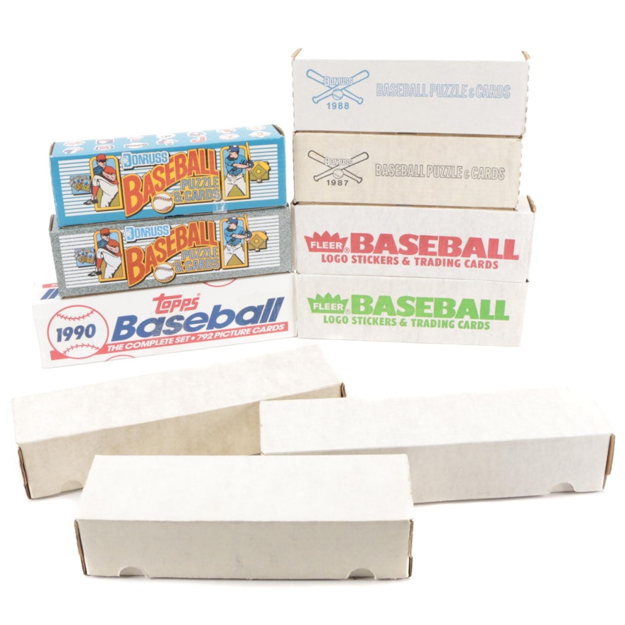 1987-1990 Baseball Card Complete Sets with Fleer, Donruss, Topps