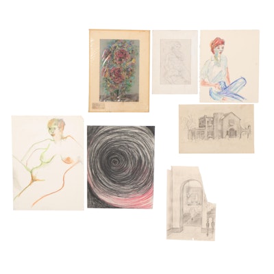 Charcoal and Pastel Drawings by Beatrice Phillips and Others