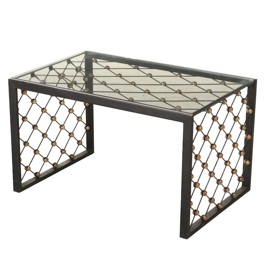 Wire and Parcel-Gilt Coffee Table