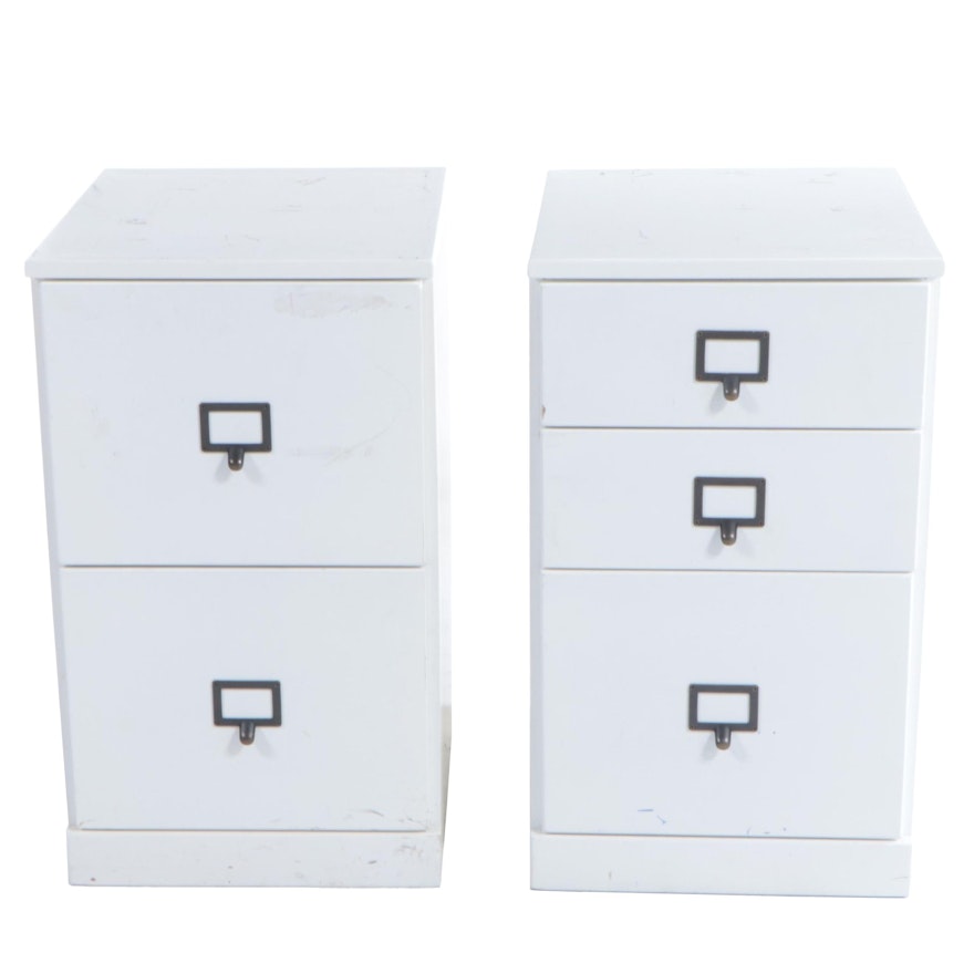 Two Ballard Designs "Original Home Office" White-Painted File Cabinets