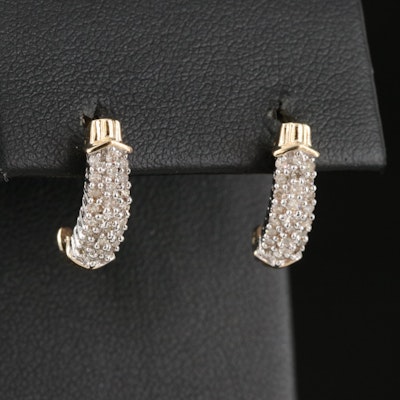 10K 0.31 CTW Diamond J Hoop Earrings