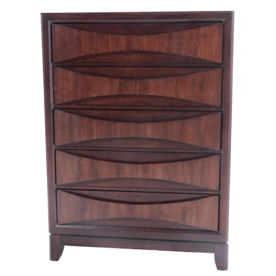 Legacy Classic Furniture "Madden" Walnut and Laminate Top Five-Drawer Chest