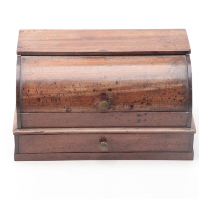 Mahogany and Brass Desk Stationary Box, Early to Mid-20th Century