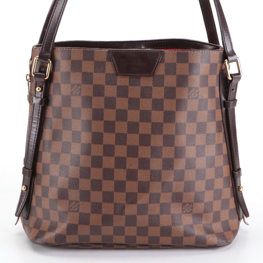 Louis Vuitton Cabas Rivington Shoulder Bag in Damier Ebene and Leather