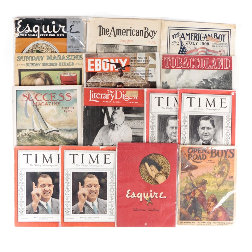 "Time," "Esquire," "Ebony," and Other Magazine Issues, 1905–1974