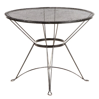 Iron Wire and Mesh Patio Dining Table, Mid-20th Century