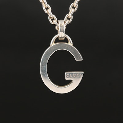 Gucci "G" Pendant Necklace in Sterling