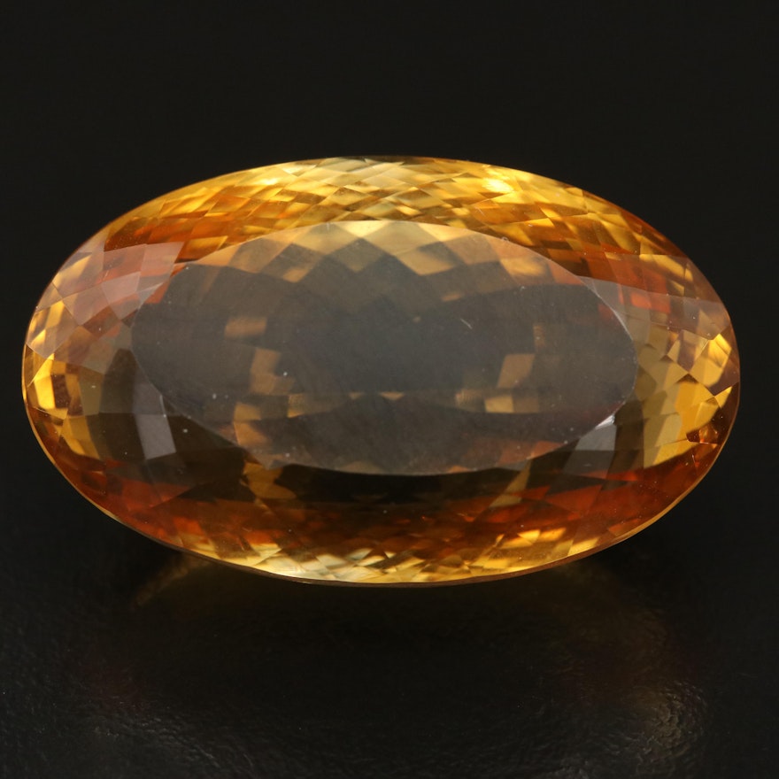 Loose 93.45 CT Oval Faceted Citrine