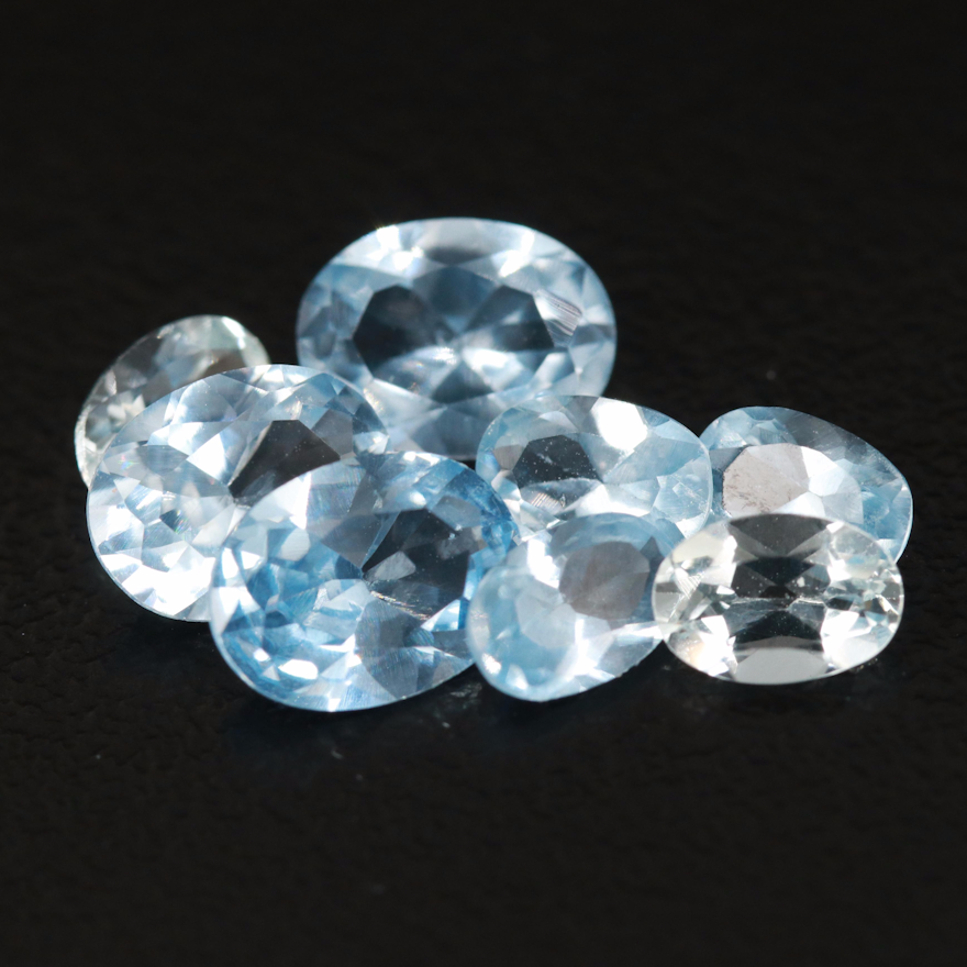 Loose 0.85 CTW Aquamarines with Laboratory Grown Spinel