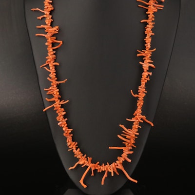 Branch Coral Necklace with 14K Clasp