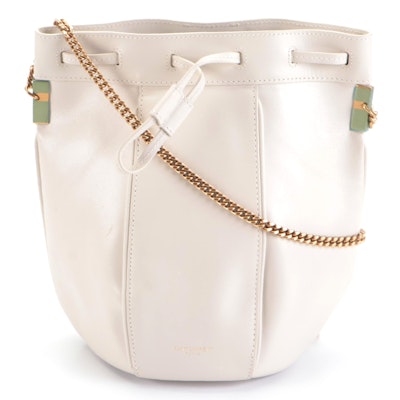 Saint Laurent Small Talitha Bucket Bag in Smooth Leather with Chain Link Strap