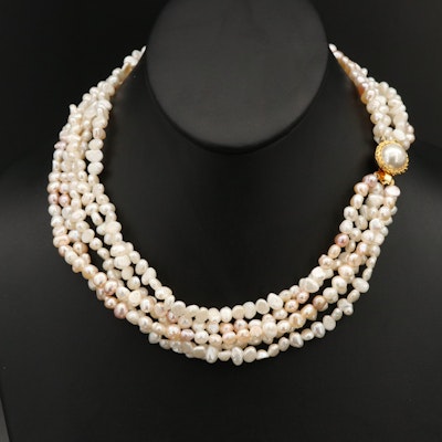 Multi-Strand Pearl Torsade Necklace