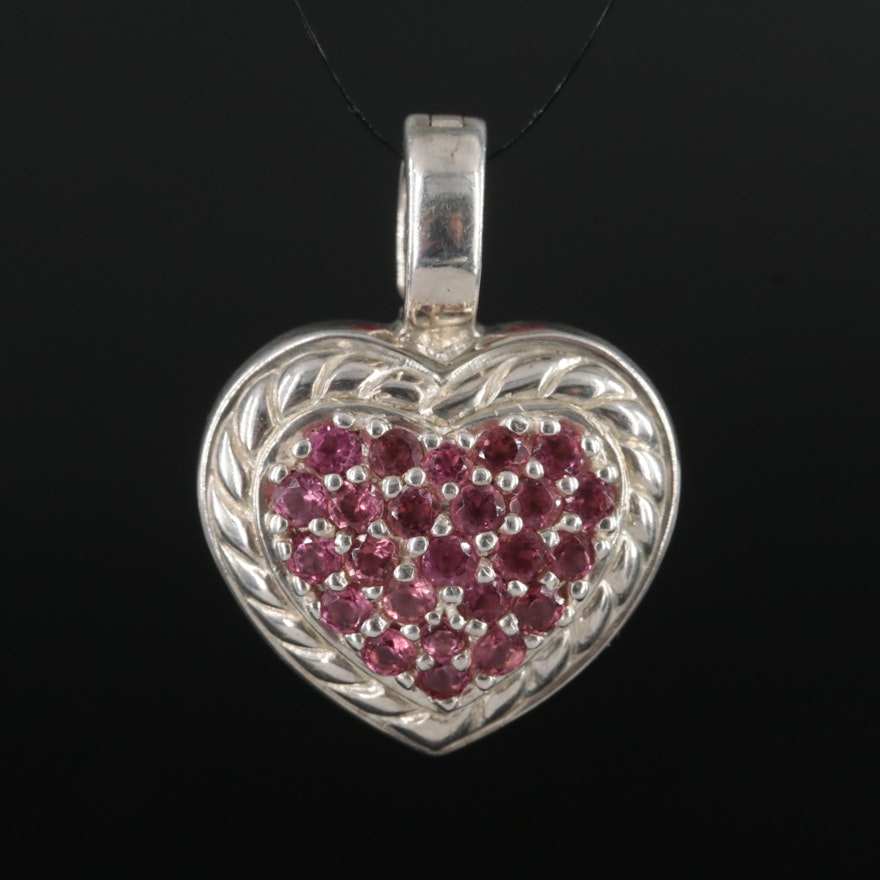 Judith Ripka Sterling Tourmaline Heart Enhancer Pendant