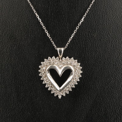 14K 0.55 CTW Diamond Heart Pendant Necklace