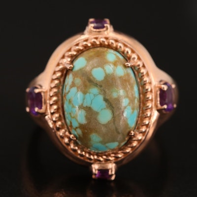Sterling Turquoise and Amethyst Ring