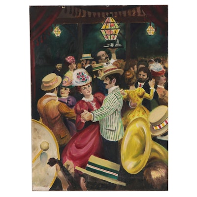 De Mendoza Oil Painting of Dancing Scene