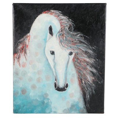 Rebecca Manns Oil Painting "Dreamlit Andalusian," 2019
