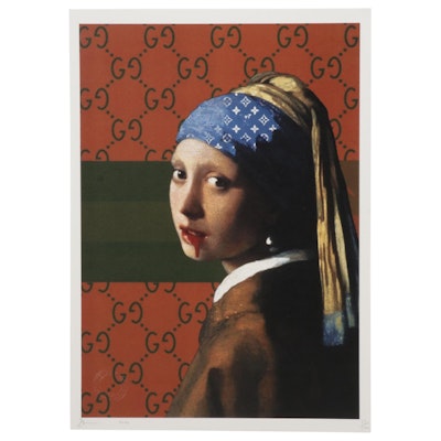 Death NYC Pop Art Graphic Print Homage to "The Girl With the Pearl Earring"