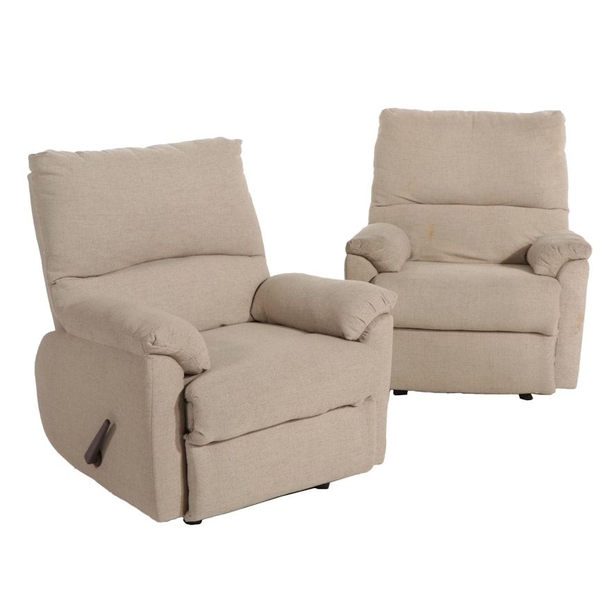 Pair of Washington Furniture Upholstered Recliners, 21st Century