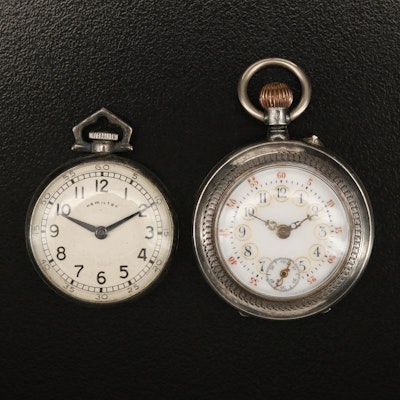Hamilton Sterling & Swiss 0.935 Silver Pocket Watches