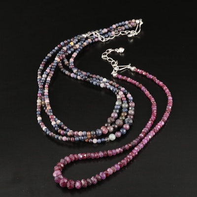 Desert Rose Trading Necklaces Including Ruby, Sapphire, Sodalite and Sterling