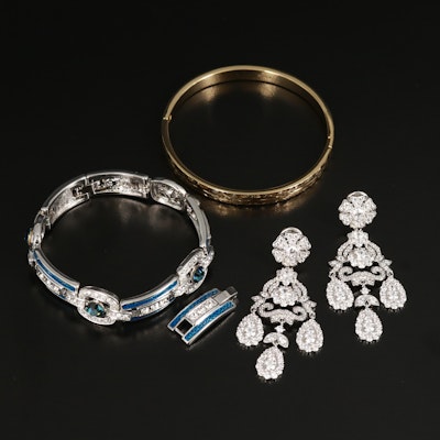 Elizabeth Taylor Chandelier Earrings and Princess Grace Collection Bracelets