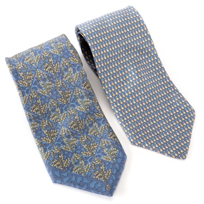 Arnys Paris H/1440 and Salvatore Ferragamo Patterned Silk Neckties