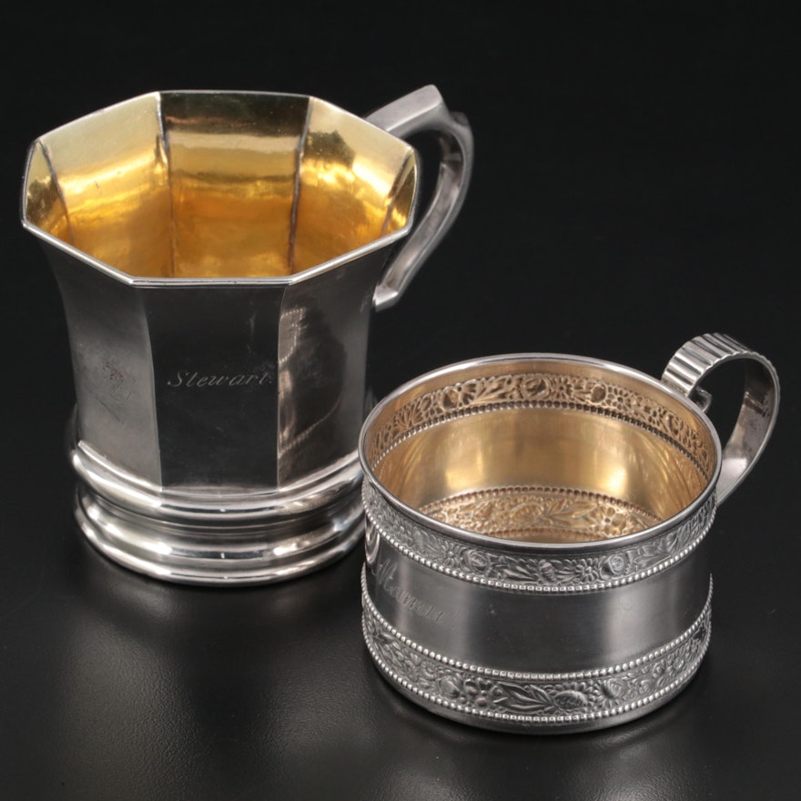 Gorham Sterling Silver Baby Cup with Other Sterling Cup, Mid to Late 19th C.