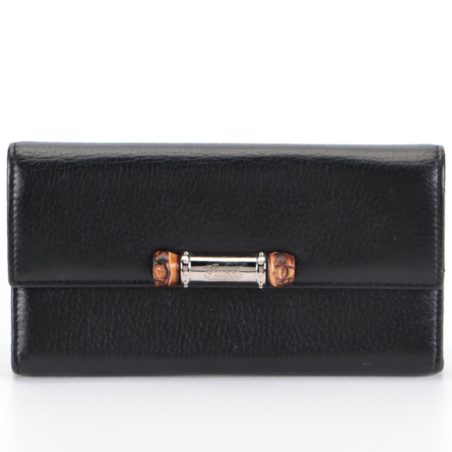 Gucci Bamboo Black Leather Wallet