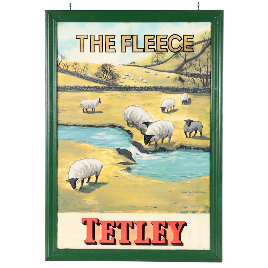 Double-Sided Oil Painted Sign "The Fleece"