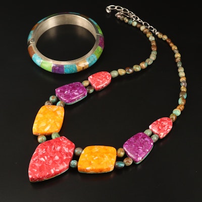 Desert Rose Trading Sterling Turquoise Necklace and Bracelet