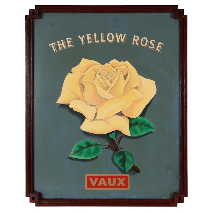 Double-Sided Oil Painted Sign "The Yellow Rose"