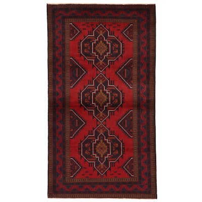 3'8 x 6'6 Hand-Knotted Afghan Baluch Area Rug